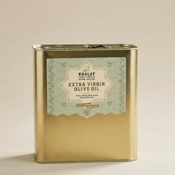 Fresh Nov'2025 Khalaf Extra Virgin Olive Oil (Filtered) , 68 FL Oz (2 Liter) Tin