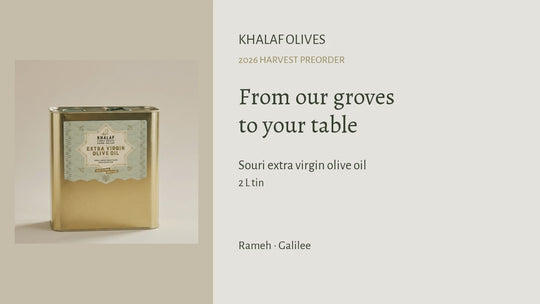 Khalaf Souri Extra Virgin Olive Oil — 2026 Harvest, 2 L Tin (Pre-order)